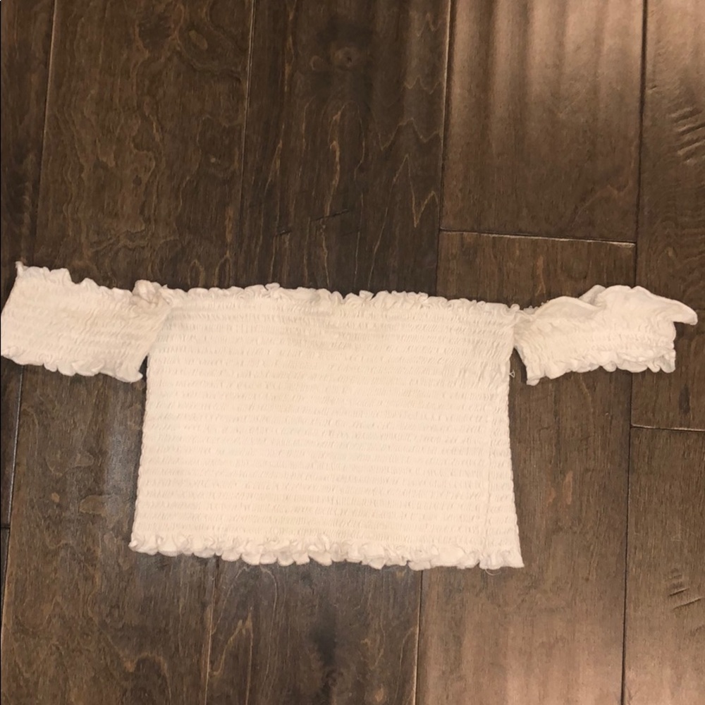 Ruffled White Crop Top